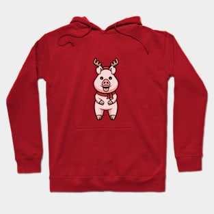 Cute Christmas Pig Hoodie